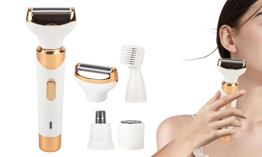 Womens Electric Shaver Four in One Hair Remover for Body Face Legs and Bikini