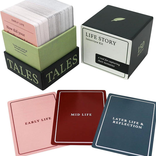 150Pcs Life Story Interview Kit Cards Tales Life Life Story Interview Kit for Family Game