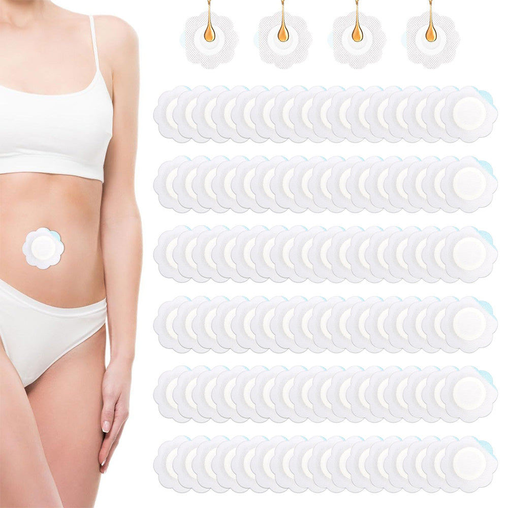 100Pcs Disposable Castor Oil Pack Wraps Self-Adhesive Soft Nonwoven Fabric Wrap for Belly Button Use