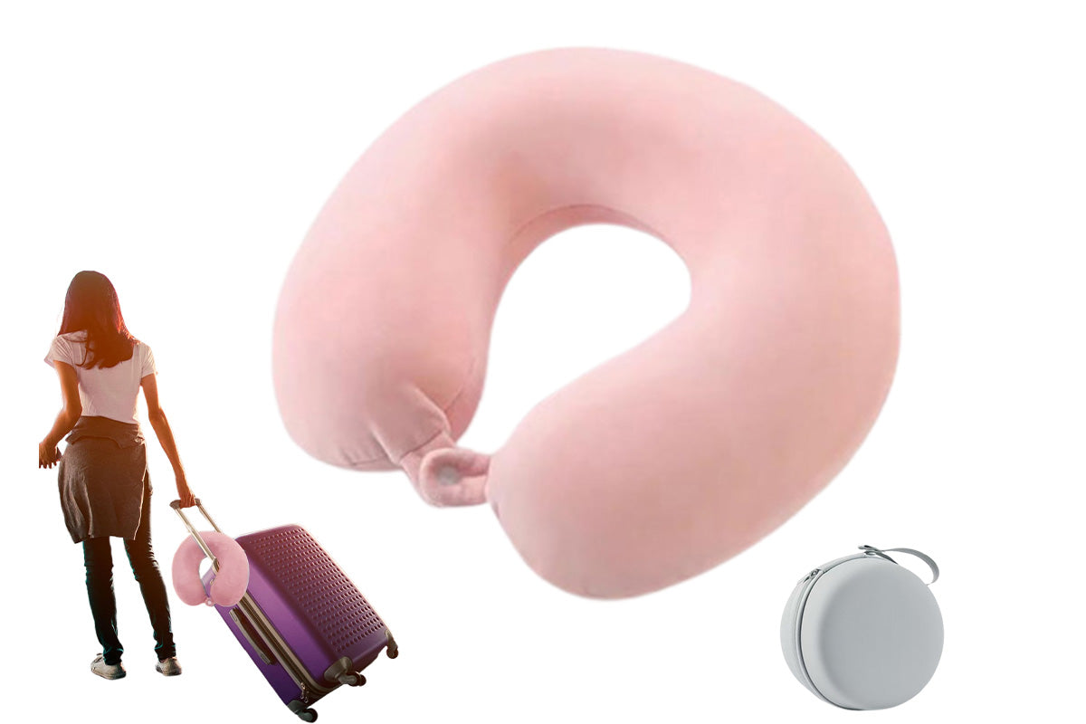 Travel Pillow Memory Foam U Shaped Neck Pillow with Storage Case for Airplane Chair