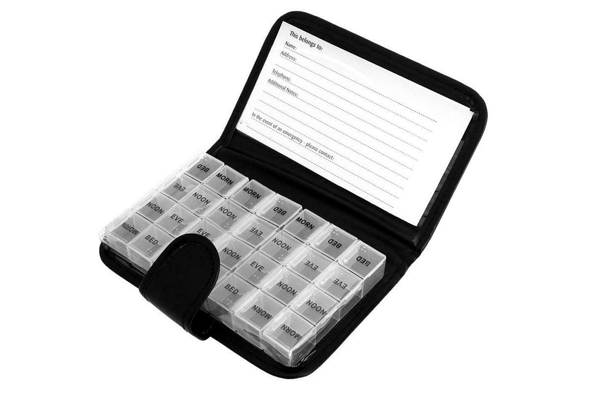 Weekly Pill Organizer Individual Medicine Containers for Vitamins Supplements