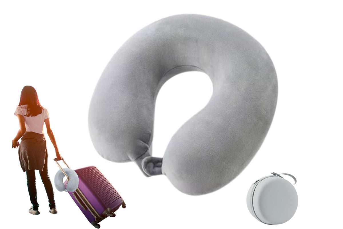 Travel Pillow Memory Foam U Shaped Neck Pillow with Storage Case for Airplane Chair