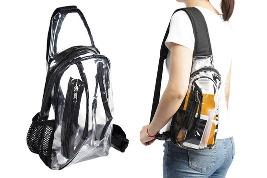 Clear Sling Bag PVC Crossbody Bag for Stadium Events Concerts and Hiking