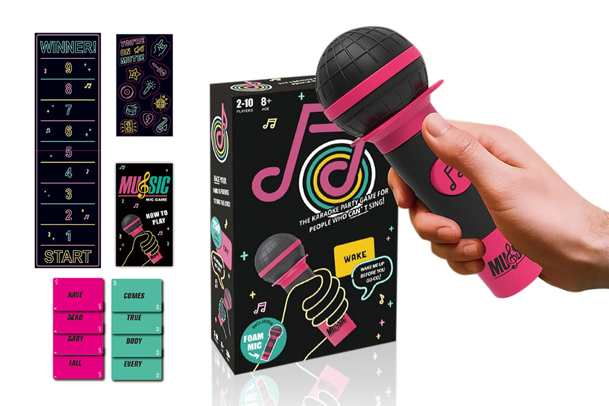 Microphone Karaoke Party Game Card Set for Adults Family Board Game