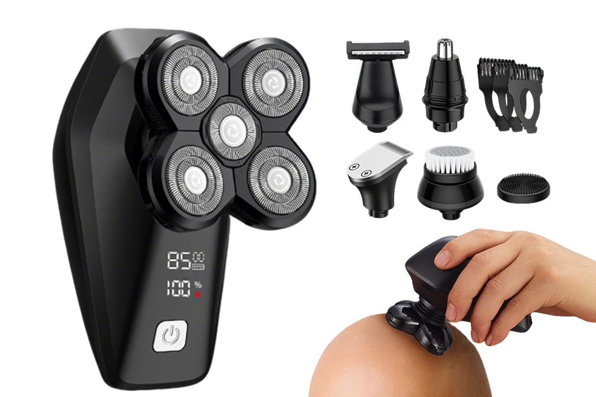 Head Shavers for Bald Men 6in1 Electric Razor IPX6 Waterproof Shaving Grooming Kit