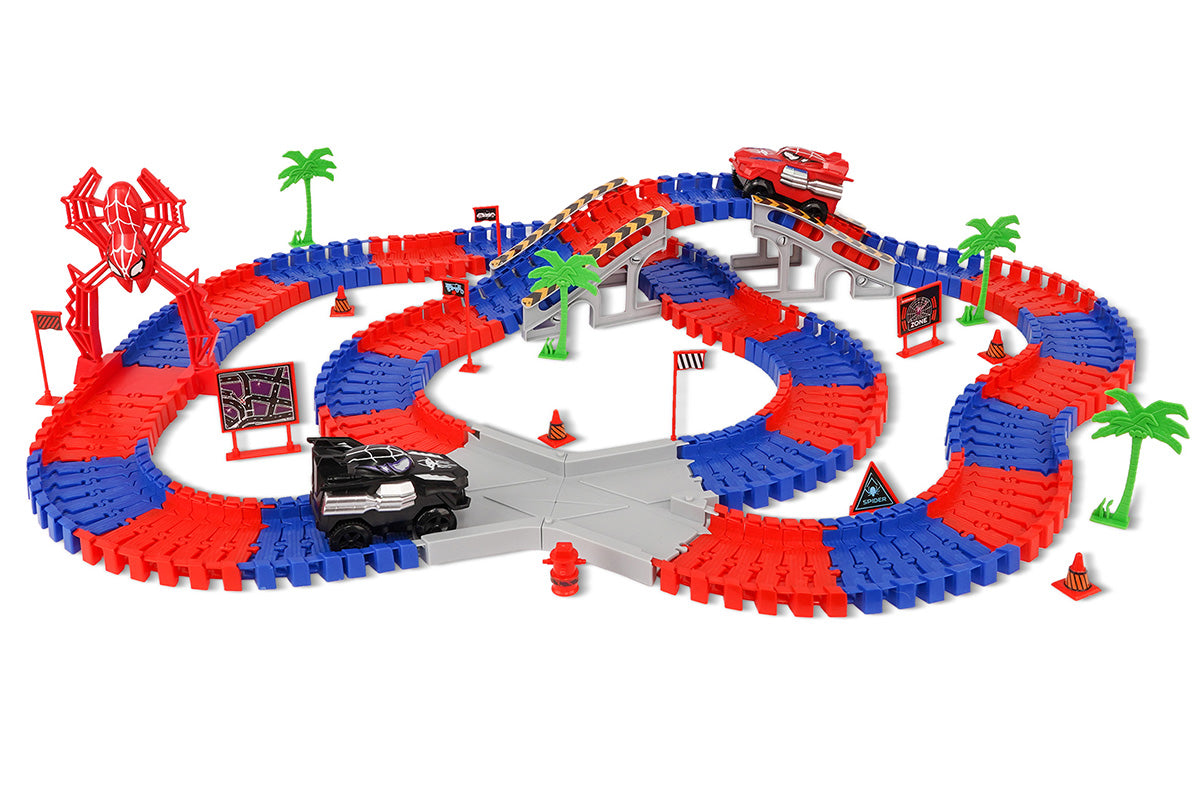 212Pcs Set Spider Race Track Toys for Kids Christams Birthday Gift