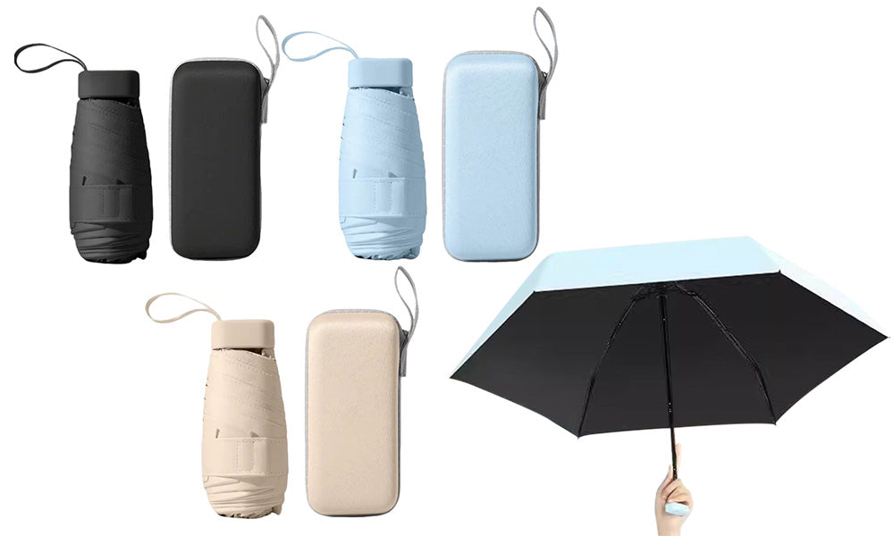 Mini Folding Travel Umbrella with UPF50+ Sun Protection for Outdoor