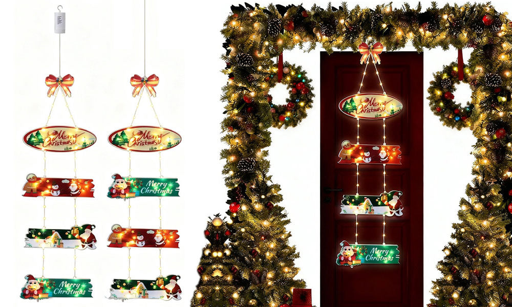Christmas Door Light with 8 Modes for Home Holiday Decoration