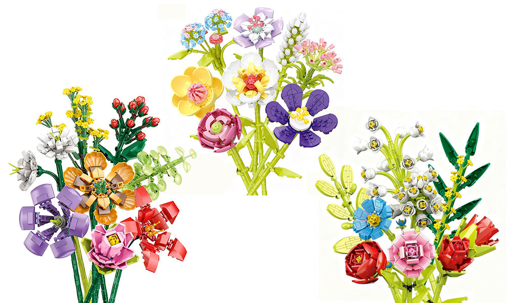 Mini Bricks Flower Bouquet DIY Building Set for Kids and Adults