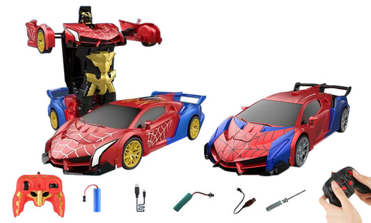 Remote Control Spider Transform Car for Kids with One-Button Transformation