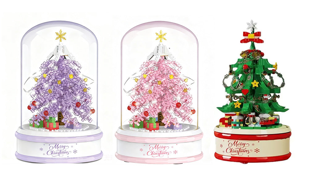 Christmas Tree Building Blocks Set with LED Lights and Music Box for Kids Teens Adults