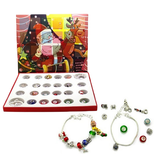24 Days Christmas Advent Calendar Christmas Jewellery Bracelets Set