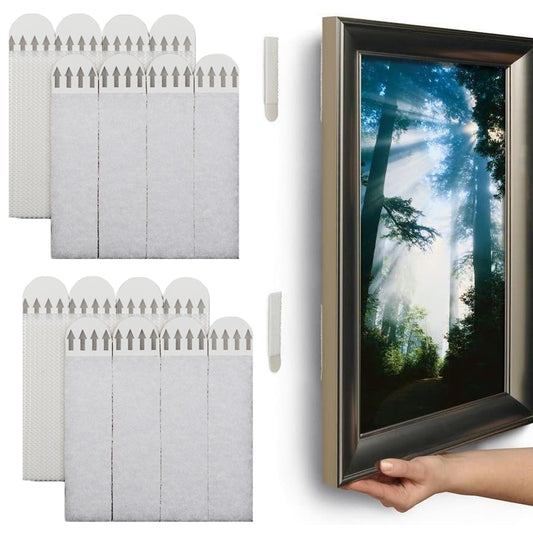 48 Pairs Adhesive Picture Hanging Strips Hook and Loop Tape Poster Hooks Photo Frame Hanger