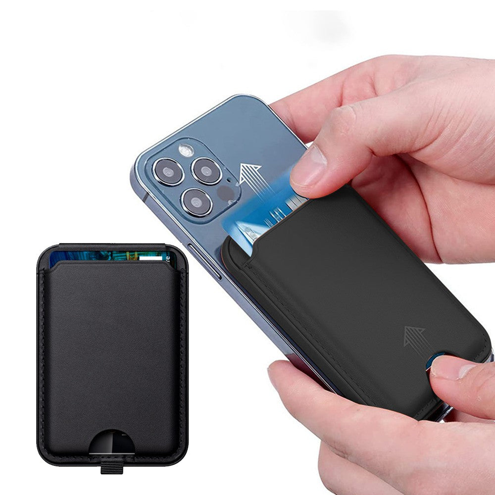 Magnetic Phone Wallet with Adjustable Stand for iPhone 15/14/13 Series - Black