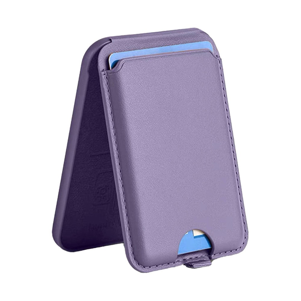 Magnetic Phone Wallet with Adjustable Stand for iPhone 15/14/13 Series - Purple