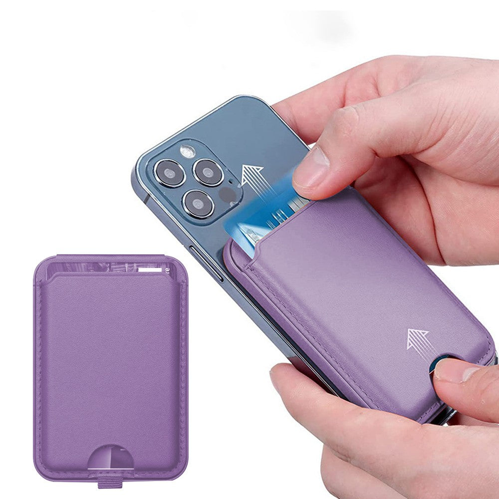 Magnetic Phone Wallet with Adjustable Stand for iPhone 15/14/13 Series - Purple