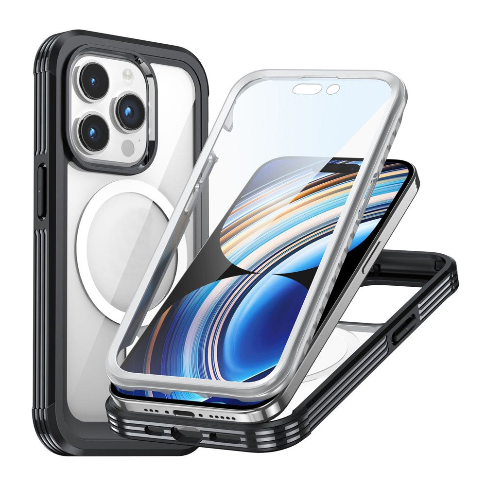 For iPhone 15 Pro Phone Case Magnetic Full Body Case with Screen Protector