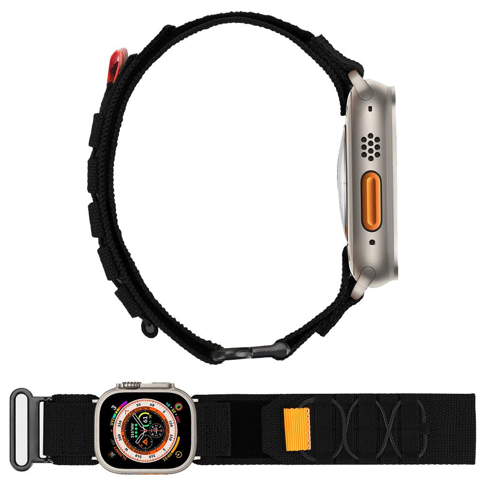 Nylon Watch Band Strap Compatible with Apple Watch 42/44/45/49mm - Black