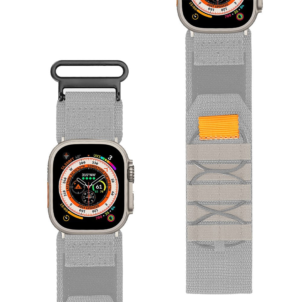 Nylon Watch Band Strap Compatible with Apple Watch 42/44/45/49mm - Grey