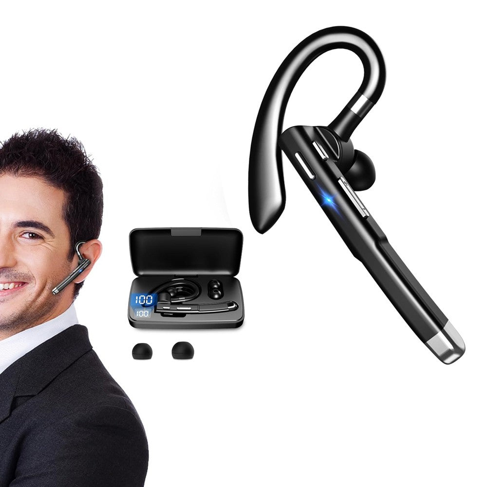 Wireless Single Ear Bluetooth 5.3 Earphone Earhook Headphone with Charging Case