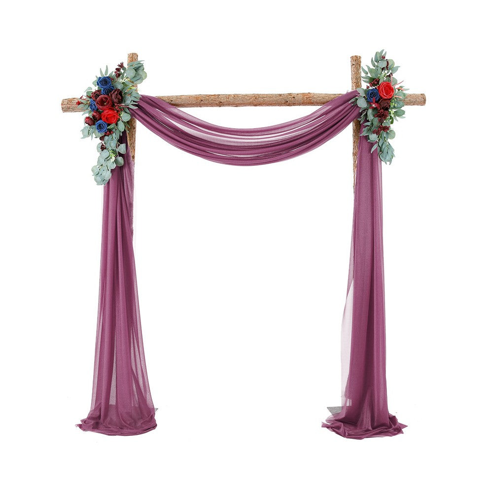 75x600cm Chiffon Wedding Arch Draping Fabric Curtain Drape Tulle - Pink