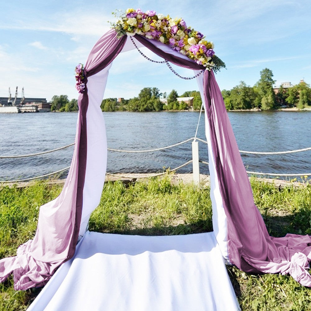 75x600cm Chiffon Wedding Arch Draping Fabric Curtain Drape Tulle - Pink