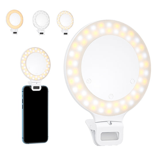 60 LED Selfie Ring Light Dimmable Clip-on Fill Light with 3 Light Modes