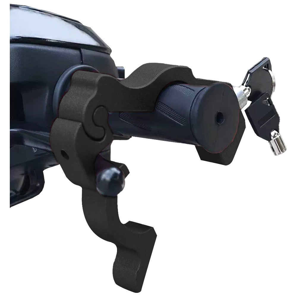 Motorcycle Bicycle Handlebar Anti-Theft Lock Grip Security Accessory - Black