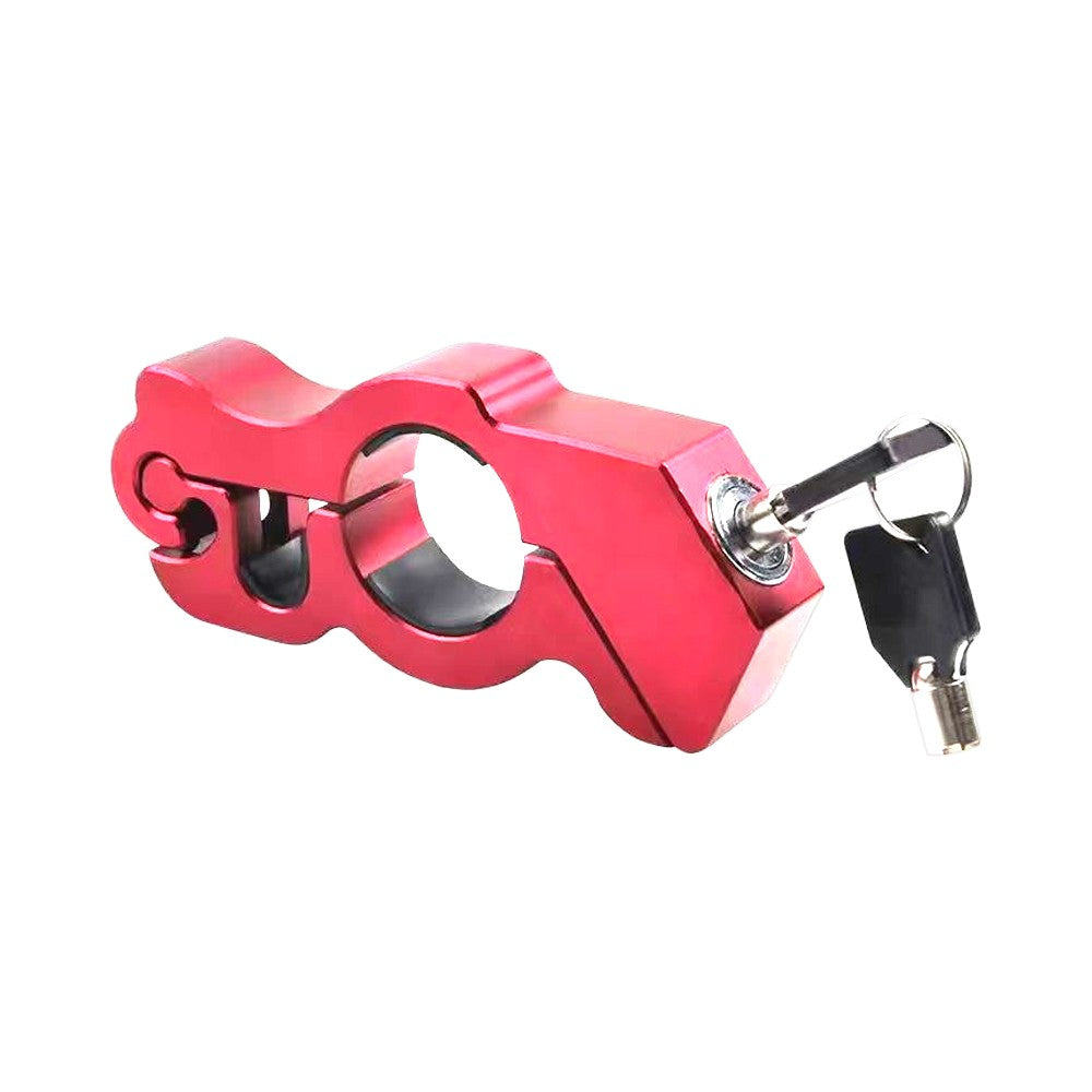 Motorcycle Bicycle Handlebar Anti-Theft Lock Grip Security Accessory - Red