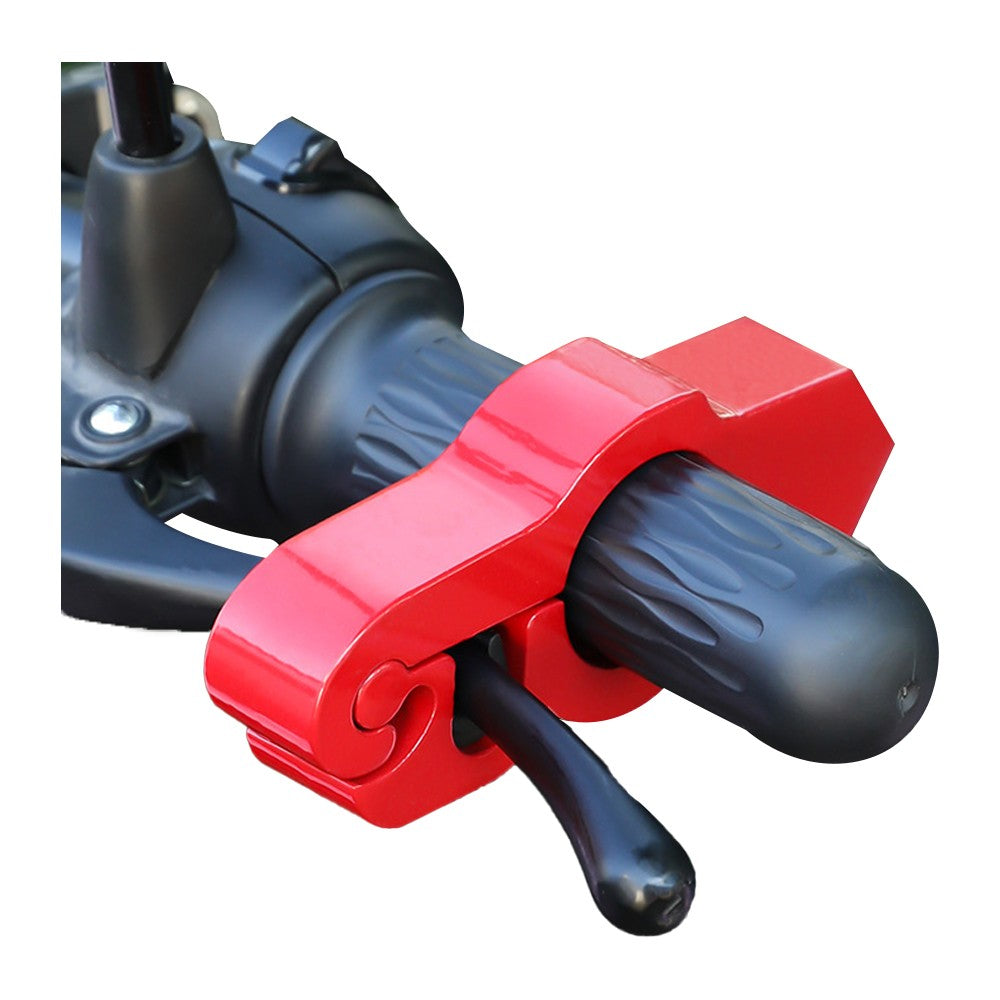 Motorcycle Bicycle Handlebar Anti-Theft Lock Grip Security Accessory - Red