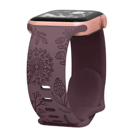 Dandelion Print Watch Band Replacement Strap for Apple Watch 42/44/49mm - Purple
