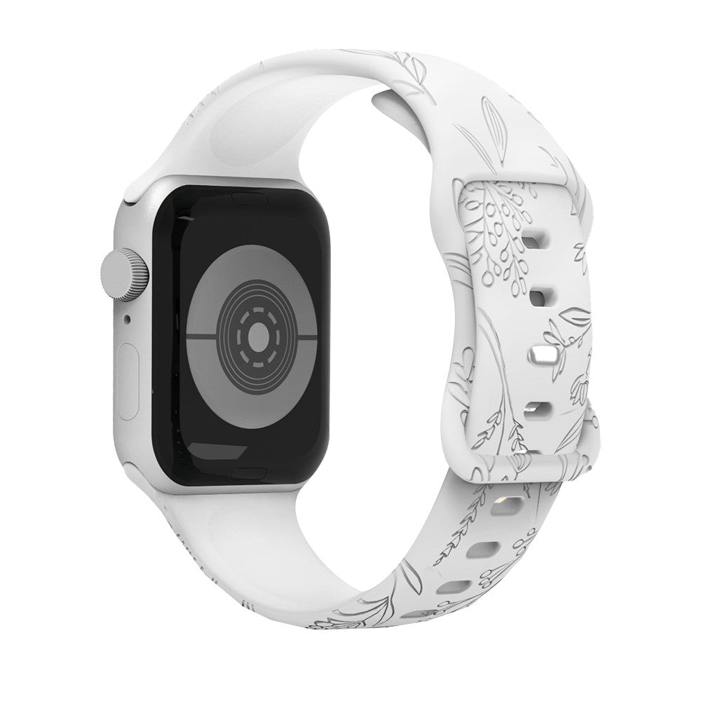 Dandelion Print Watch Band Replacement Strap for Apple Watch 38/40/41mm - White