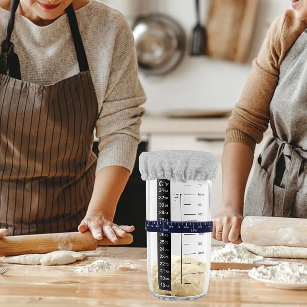 2 X Sourdough Starter Jar Kit with 24 oz Glass Jar Baking Supplies