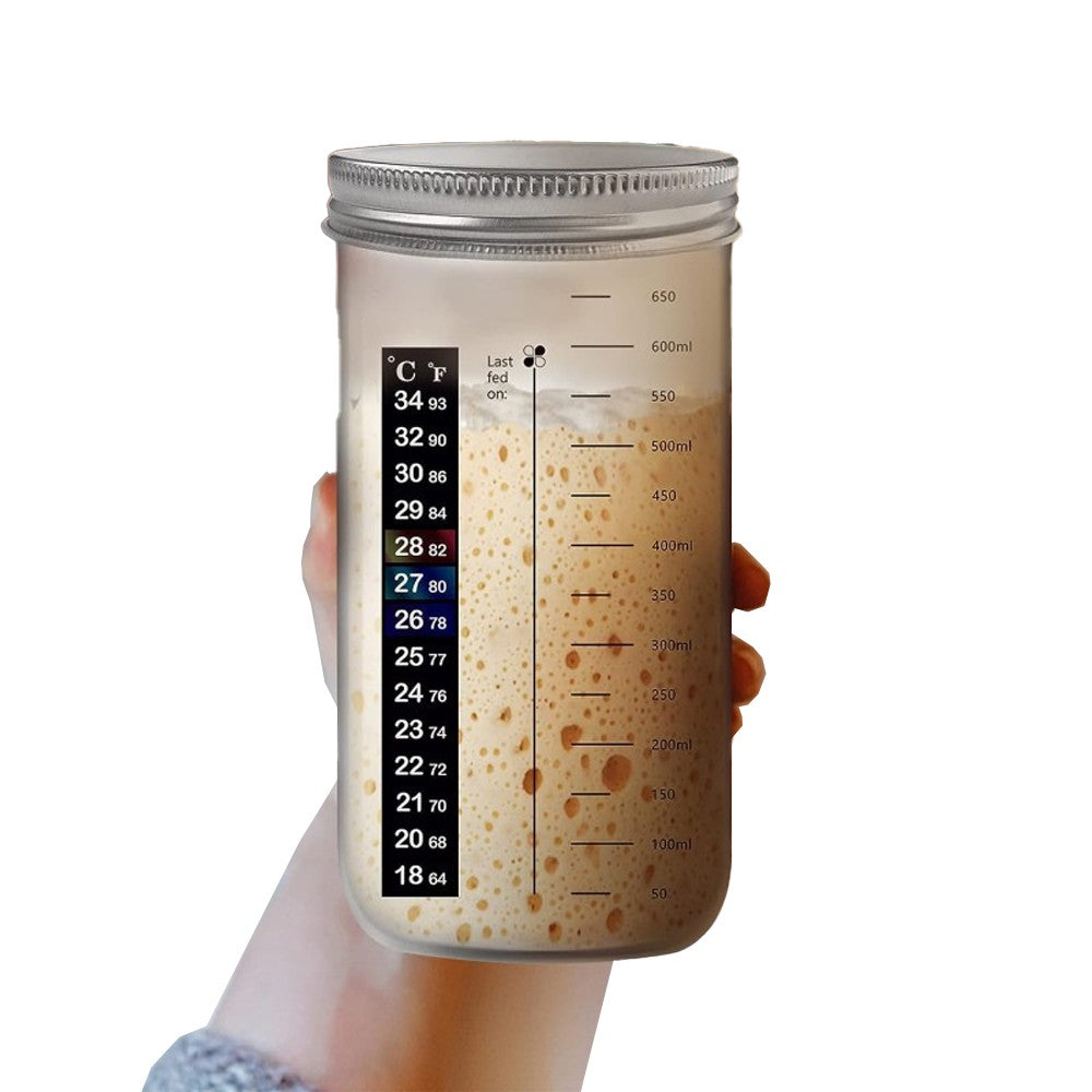 2 X Sourdough Starter Jar Kit with 24 oz Glass Jar Baking Supplies