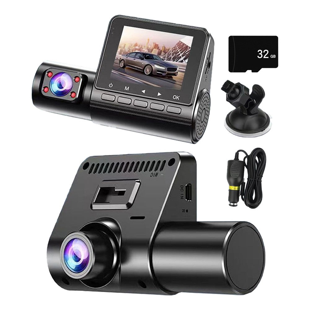 2 Channel Dash Cam Front and Inside 1080P Full HD Dashboard Camera