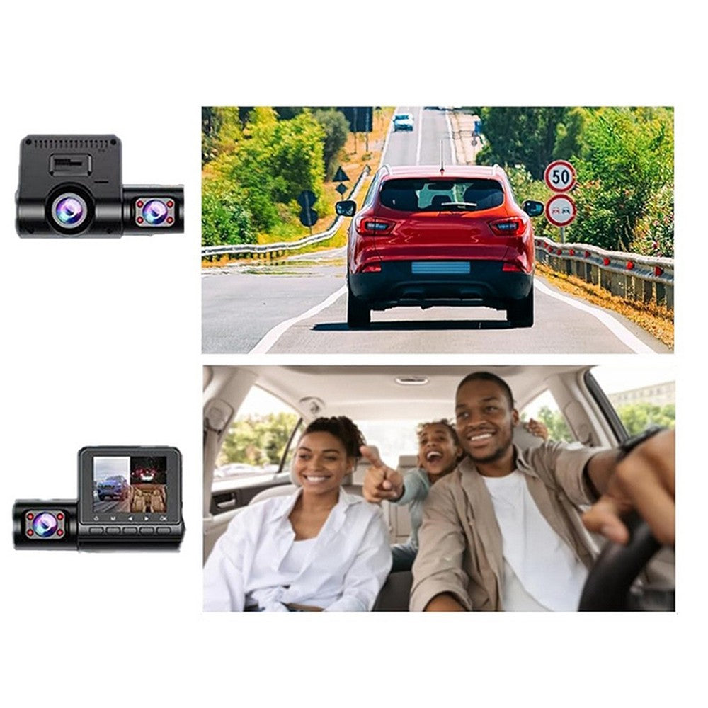 2 Channel Dash Cam Front and Inside 1080P Full HD Dashboard Camera