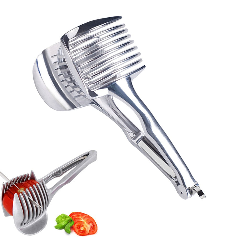 1Pc Handheld Lemon Slicer Tomato Slicing Tool Fruit Tongs Cutting Aid Gadget