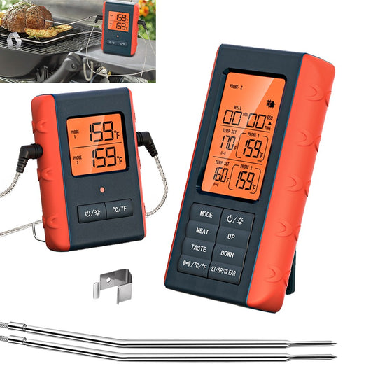 Wireless Meat Thermometer Digital BBQ Grill Thermometer with 2 Probes