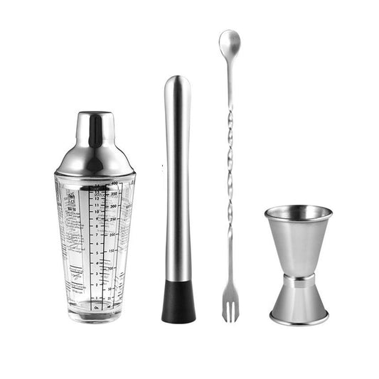 4-Piece Cocktail Shaker Set Mixer