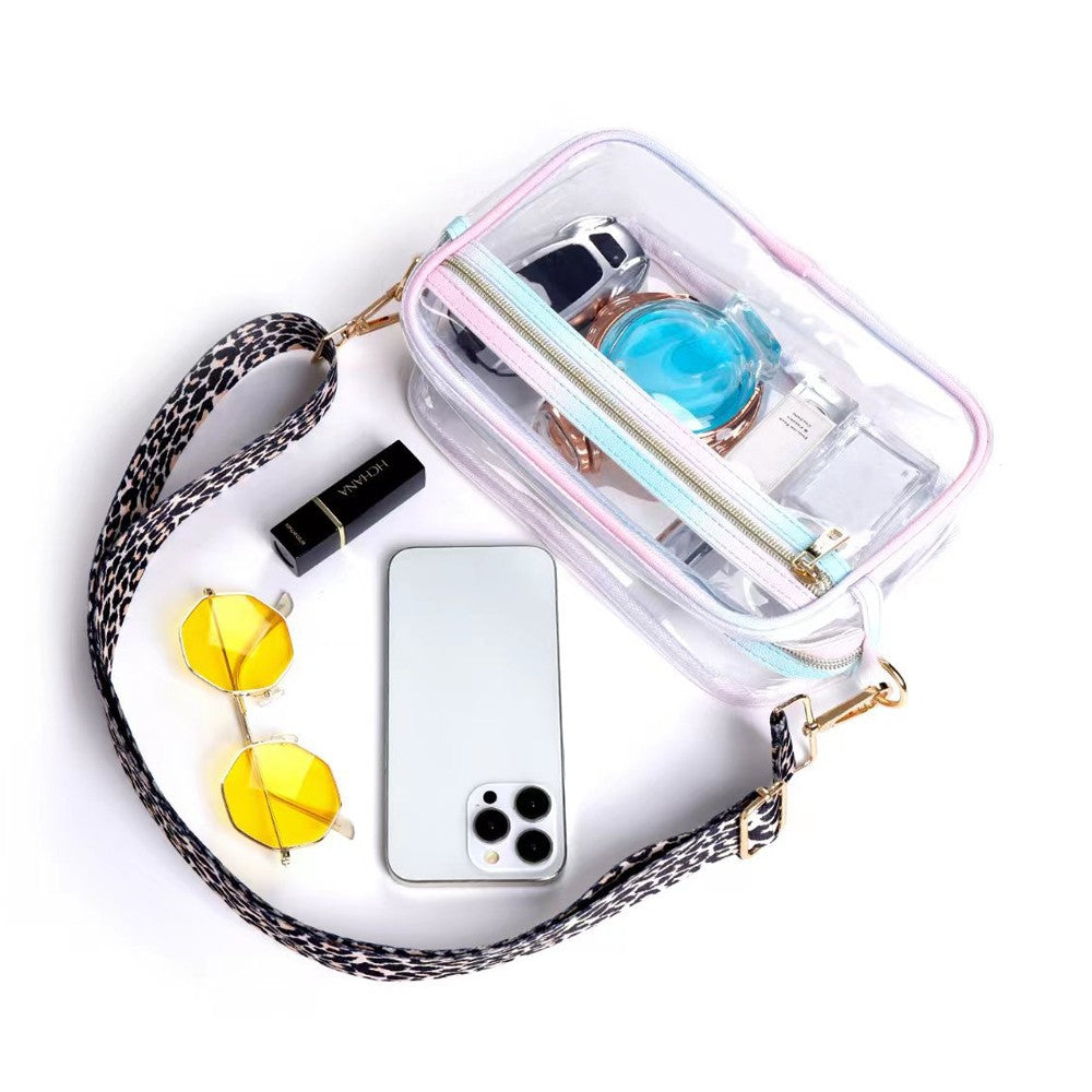 Stadium Approved Clear Crossbody Bag Transparent Shoulder Bag - Multicolor Edge