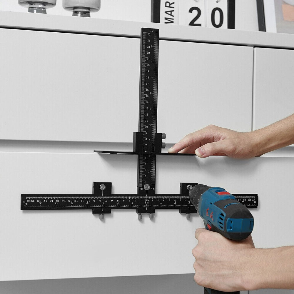 Cabinet Hardware Handle Jig Aluminum Alloy Cabinet Drilling Hole Doweling Guide