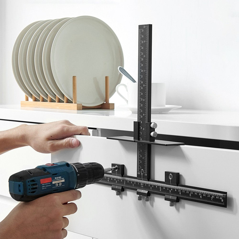 Cabinet Hardware Handle Jig Aluminum Alloy Cabinet Drilling Hole Doweling Guide