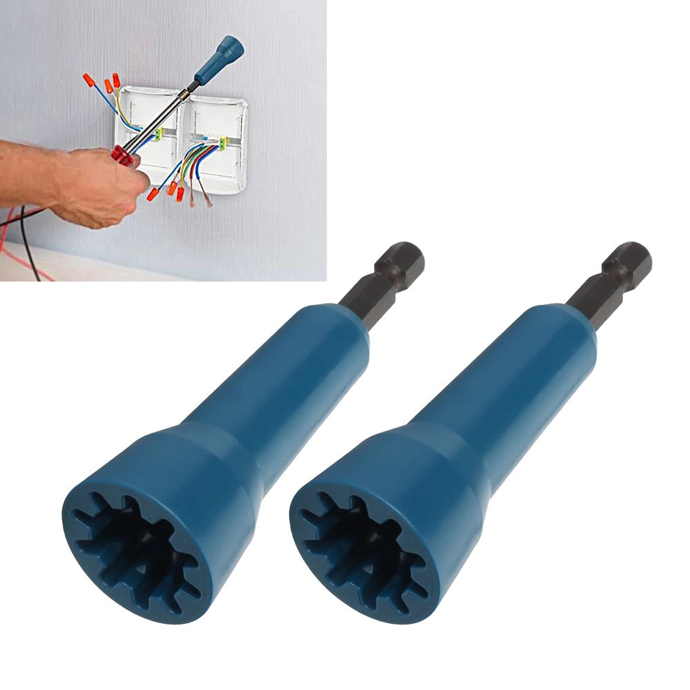 2Pcs 1/4 inch Chuck Wire Nut Twister Multifunctional Wire Twisting Tool - Blue