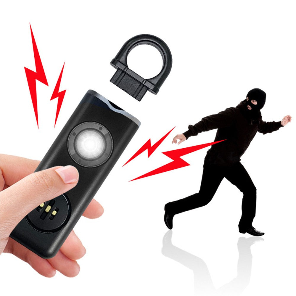 Women Safety Personal Alarm 130dB Self Defense Siren with Strobe Light - Black