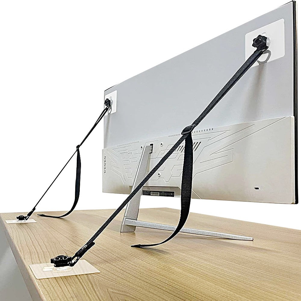 2Pcs Adjustable TV Safety Straps No-Drill Anti-Tip Furniture Anchors