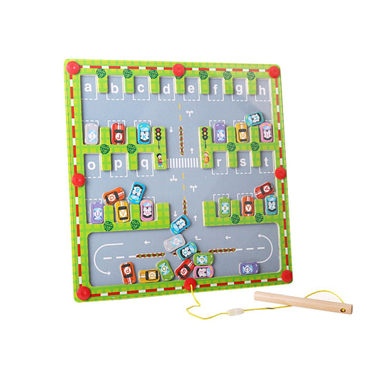 Magnetic Letter Matching Parking Maze Montessori Toddler Early Learning Board