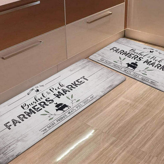 PVC Leather Kitchen Rug and Mats for Kitchen Sink Office Standing Desk White