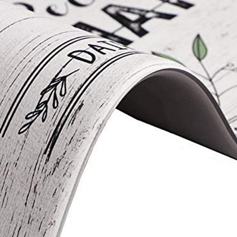 PVC Leather Kitchen Rug and Mats for Kitchen Sink Office Standing Desk White