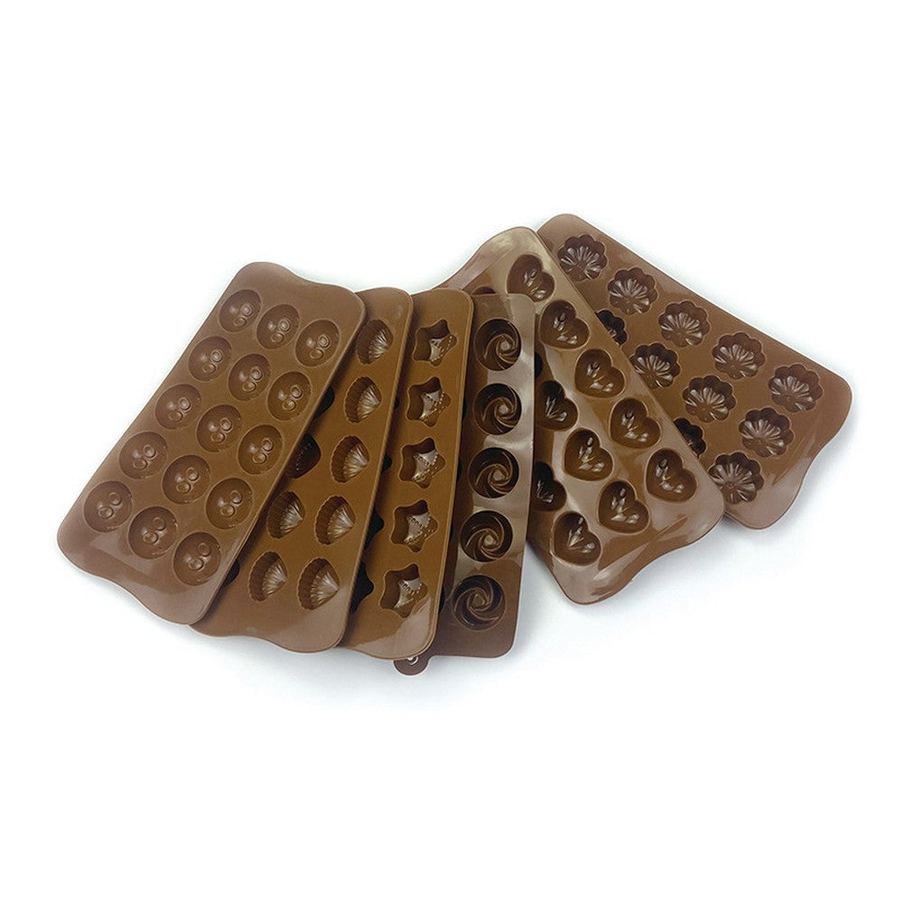 6Pcs Silicone Chocolate Moulds Baking Cake Moulds Jelly Candy Cookie Molds