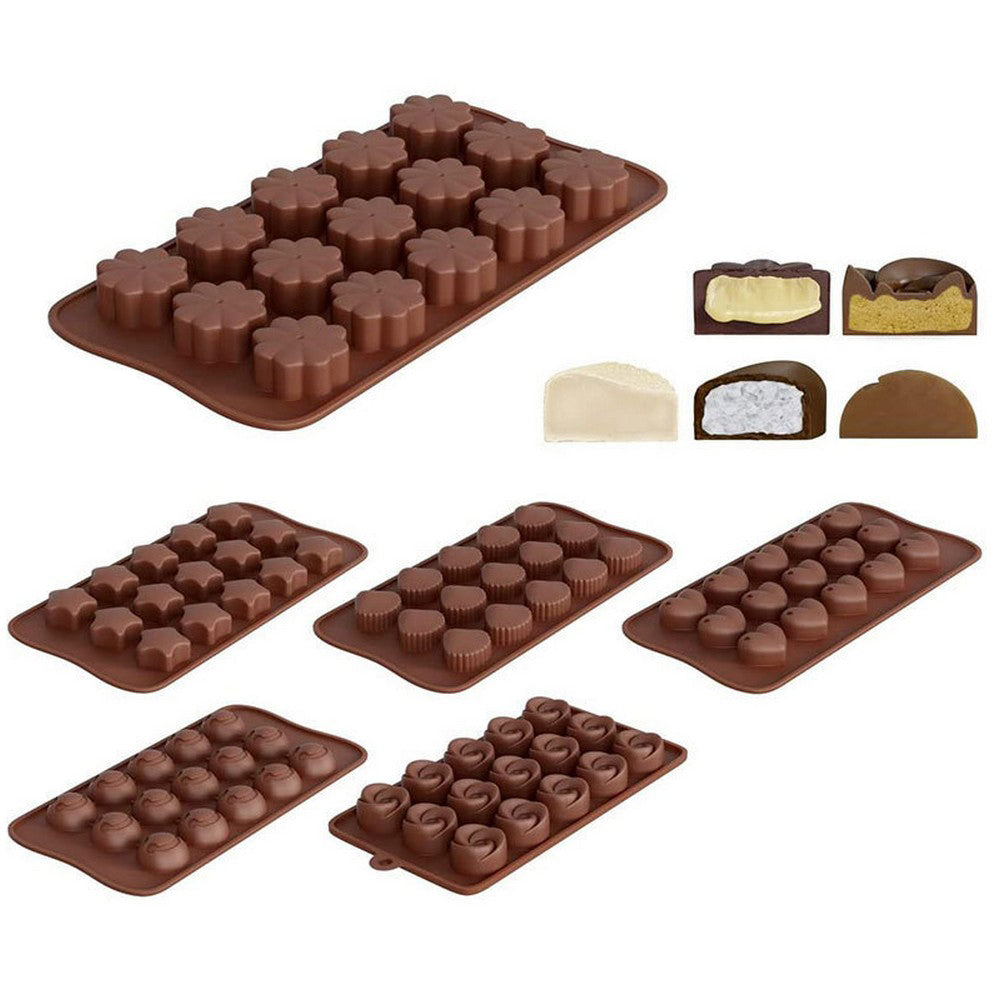12Pcs Silicone Chocolate Moulds Baking Cake Moulds Jelly Candy Cookie Molds
